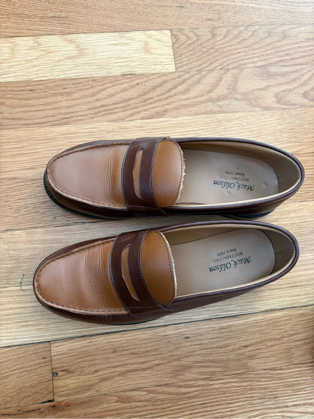 Women’s French Leather Loafers, Size 37/US 7